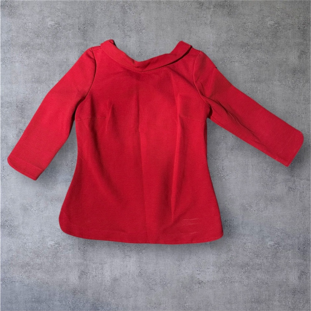 Boden Sarah Ottoman boat neck Peter Pan striped back top in true red Size 8